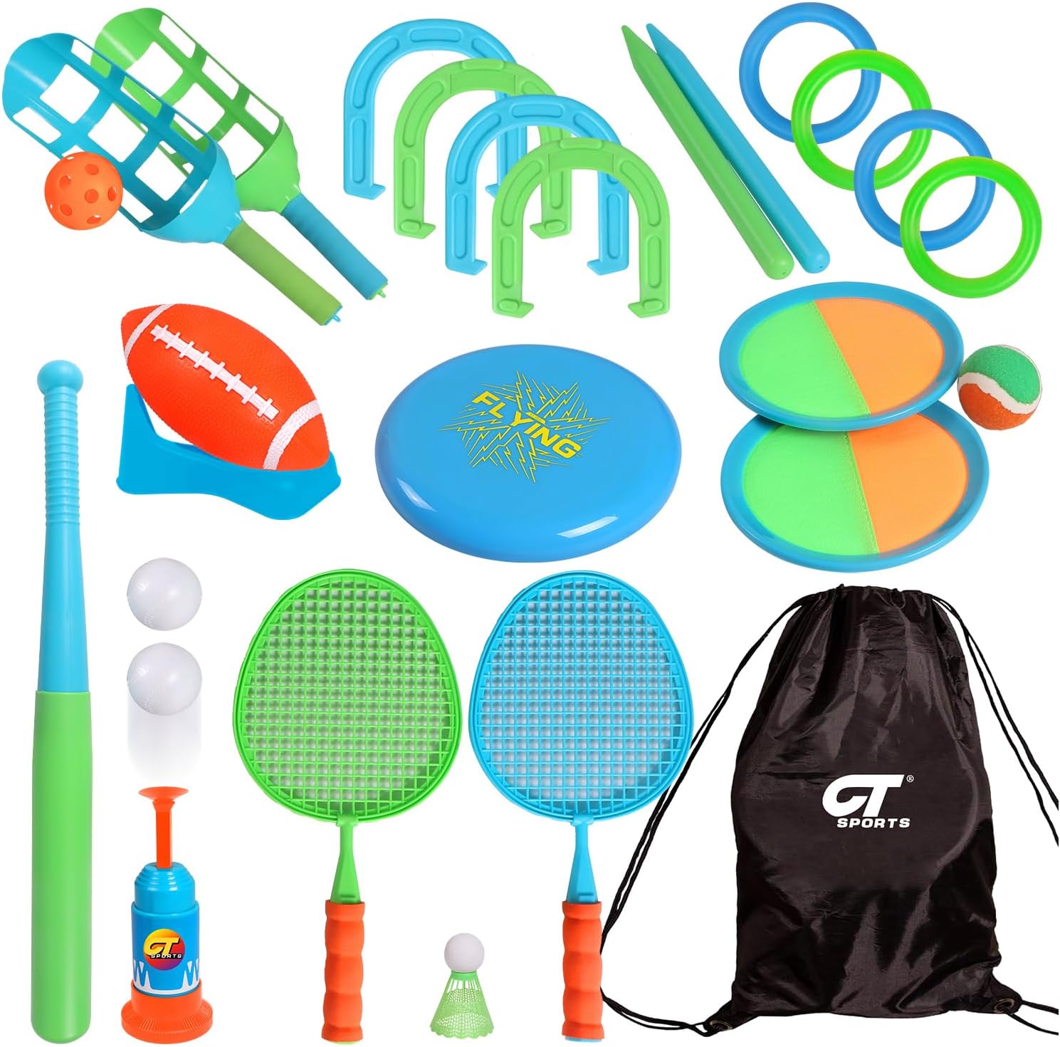 Outdoor Toys for Kids-8 in 1 Fun Outdoor Kids Sports Suit Combination-This Backyard Game is Perfect for Family Outdoor Activities