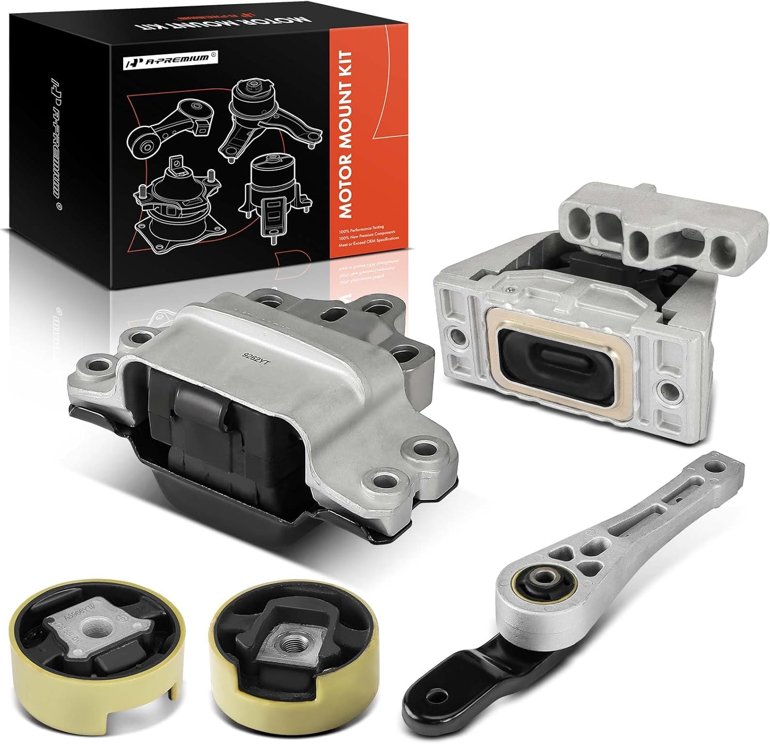 A-Premium 5PCS Engine Motor Mount and Transmission Mount and Torque Strut Mount Kit Compatible with Volkswagen Jetta 2006-2008, Jetta City 2007-2009, Eos 2007-2016, GTI 2006-2014 & Audi A3, A3 Quattro