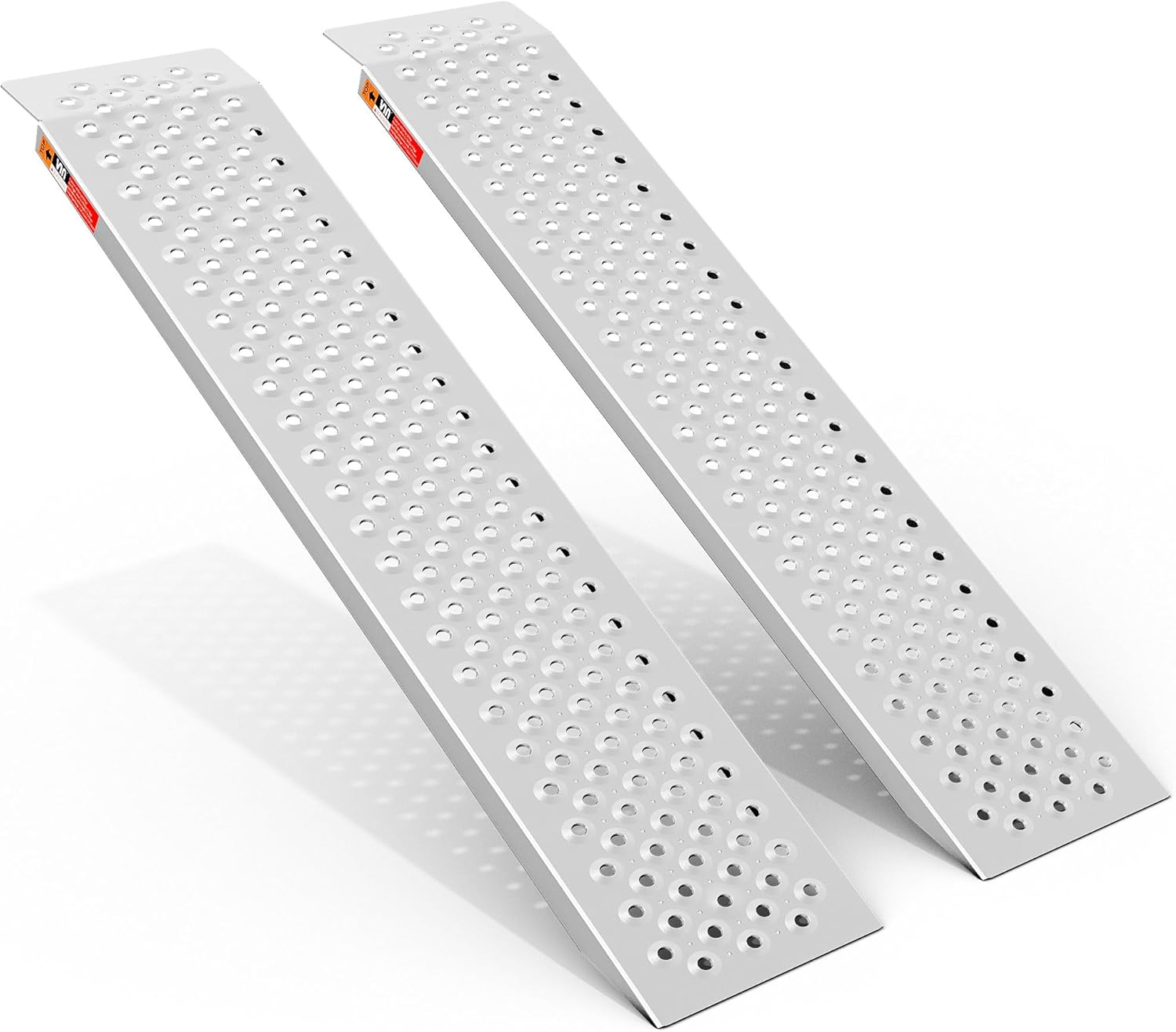 VNN Aluminum Shed Ramp 2PCS - 4' Long Loading Ramp for Riding Mower, Lightweight Sturdy Anti-Slip Ramps with Punch Plate Surface, 880 lbs Capacity for Lawn Mower, ATV,Motorcycle- 8" Wide, 4' Long