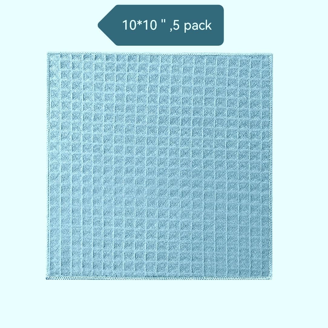 Tanmalan Cleaning Cloth,5 Pack Cleaning Rag,Cleaning Towels 10" X 10"(Blue 5 Pack)