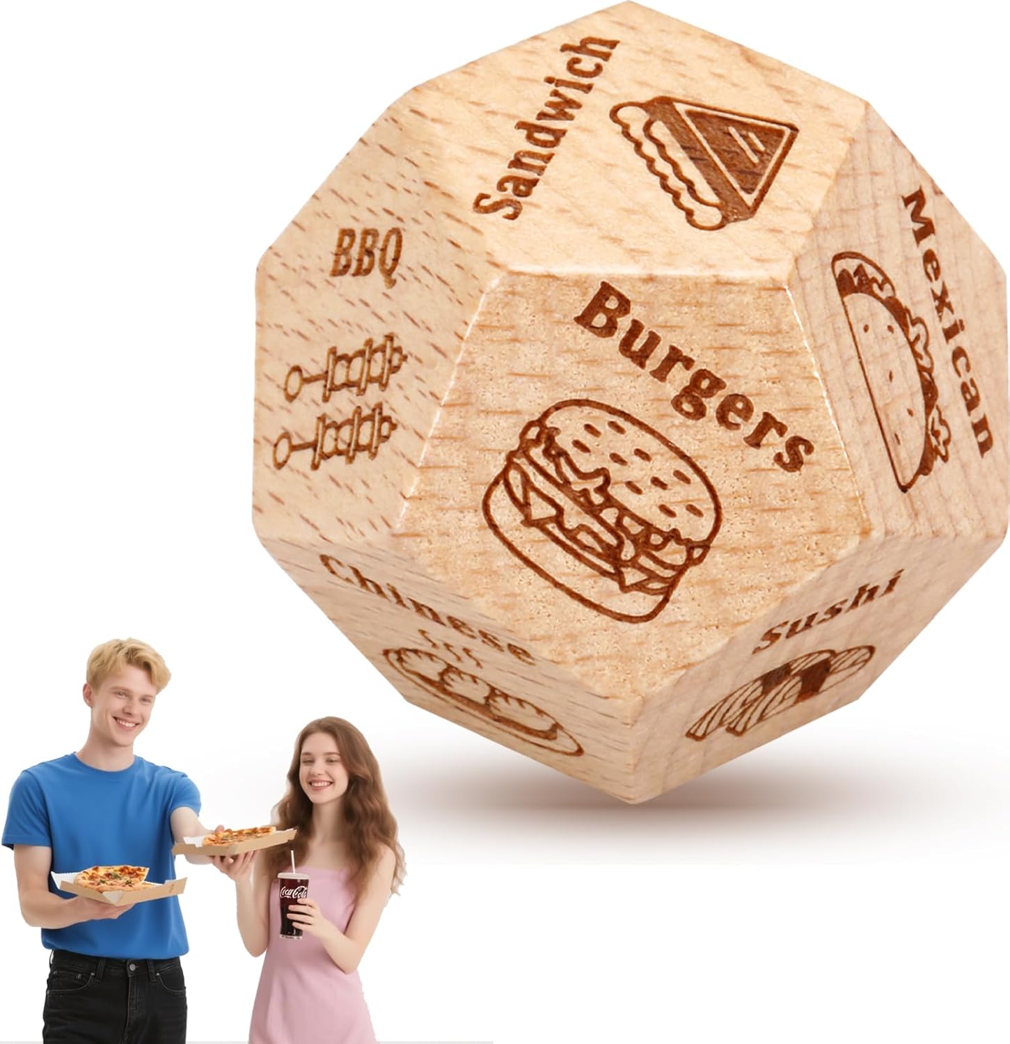 VANLOVEMAC Valentines Day Gifts for Him Her Food Dice Decision Date Night Dices Couple Gifts for Women Men Anniversary Christmas Stocking Stuffers for Boyfriend Girlfriend Husband Wife