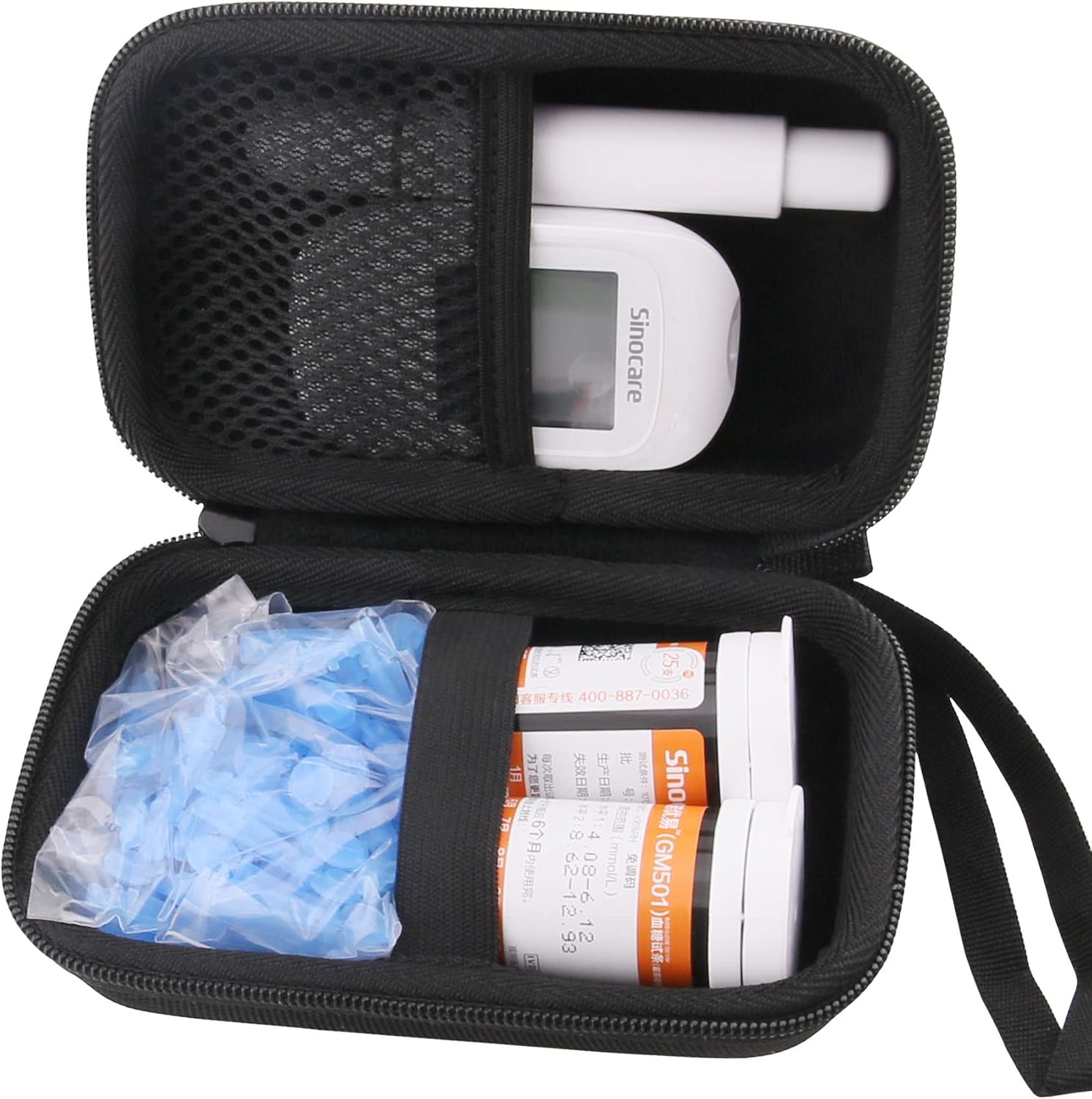 WAIYUCN Hard EVA Carrying Case for Care Touch/KETO MOJO/Accu-Chek/CareSens Blood Glucose Monitor Kit - Diabetes Testing Kit Case.(Only Case) (small)