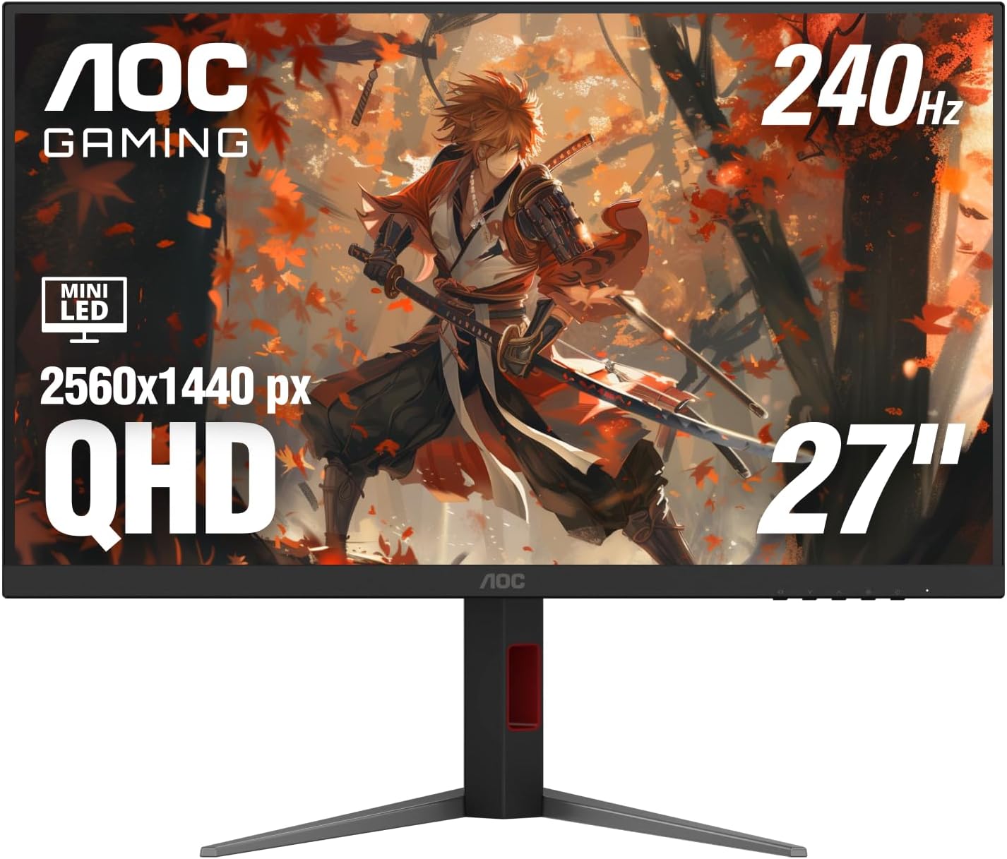 AOC 27 Inch Gaming Monitor QHD 240Hz Mini-LED HDR1000, Q27G4ZMN