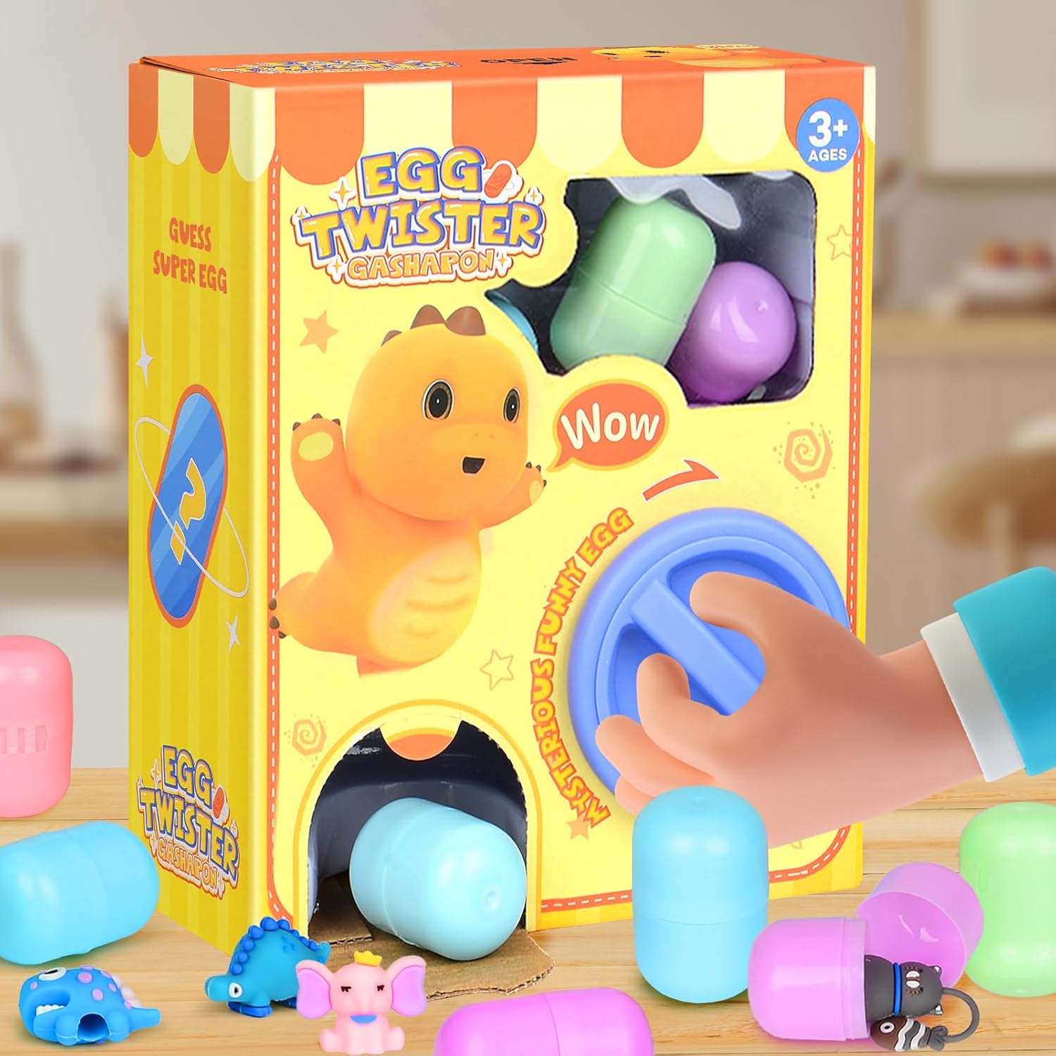 Mini Vending Machine Kids Toys, Claw Machine Dragon Egg Twist Toy, Surprise Blind-box Eggs with Toys Inside, Creative Vending Machine Toy for Kids Birthdays Halloween Christmas Easter Egg Hunt Gift