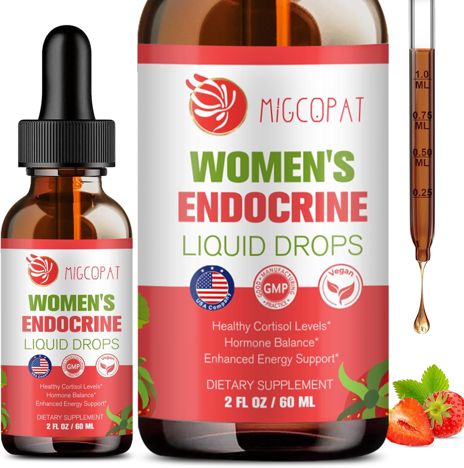 Women Endocrine Superfood Supplement Liquid Drops, Supports Healthy Cortisol Levels, Hormonal Balance, Gut Health, Mood, Sleep Support, Multivitamin+Inositols, Rhodiola, DIM