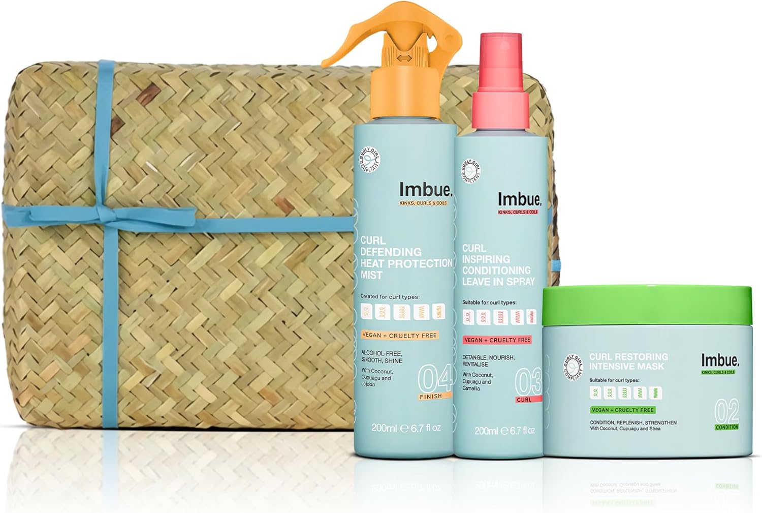 Imbue Curl Hair Products Bundle – Curl Spray, Leave-In Conditioner & Heat Protection Spray – Curly Hair Conditioner for Little Curls – Imbue Hair Products for All Curl Types