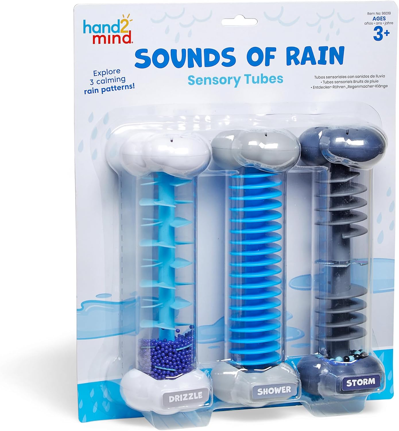 Learning Resources Sounds of Rain Sensory Tubes, Toys for Boys and Girls, Calming Fidget, for Children Age 3+