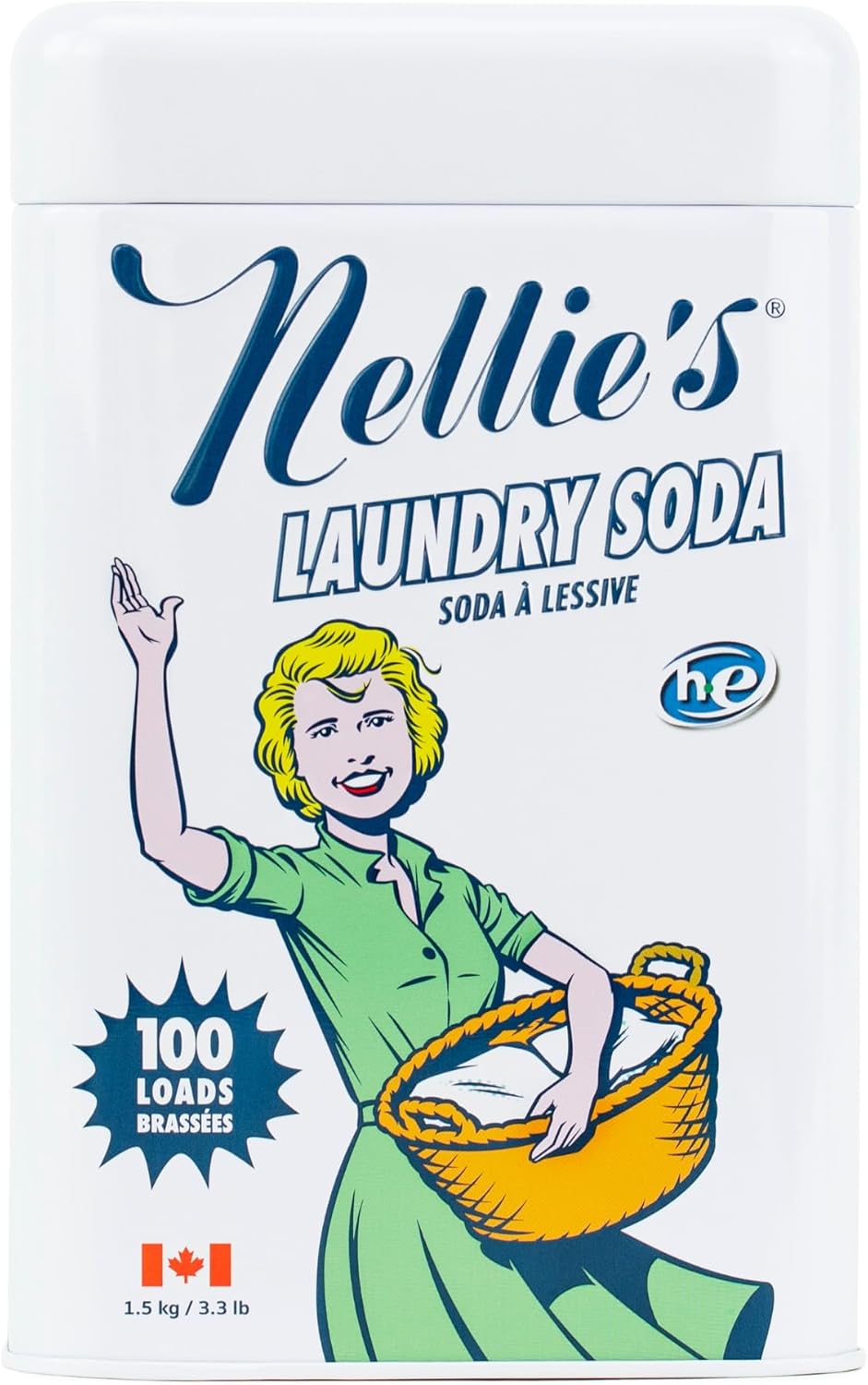 Nellie's Laundry Soda - Concentrated Laundry Detergent Powder - 100 Load - Gentle on Skin and Environment - Fragrance-Free