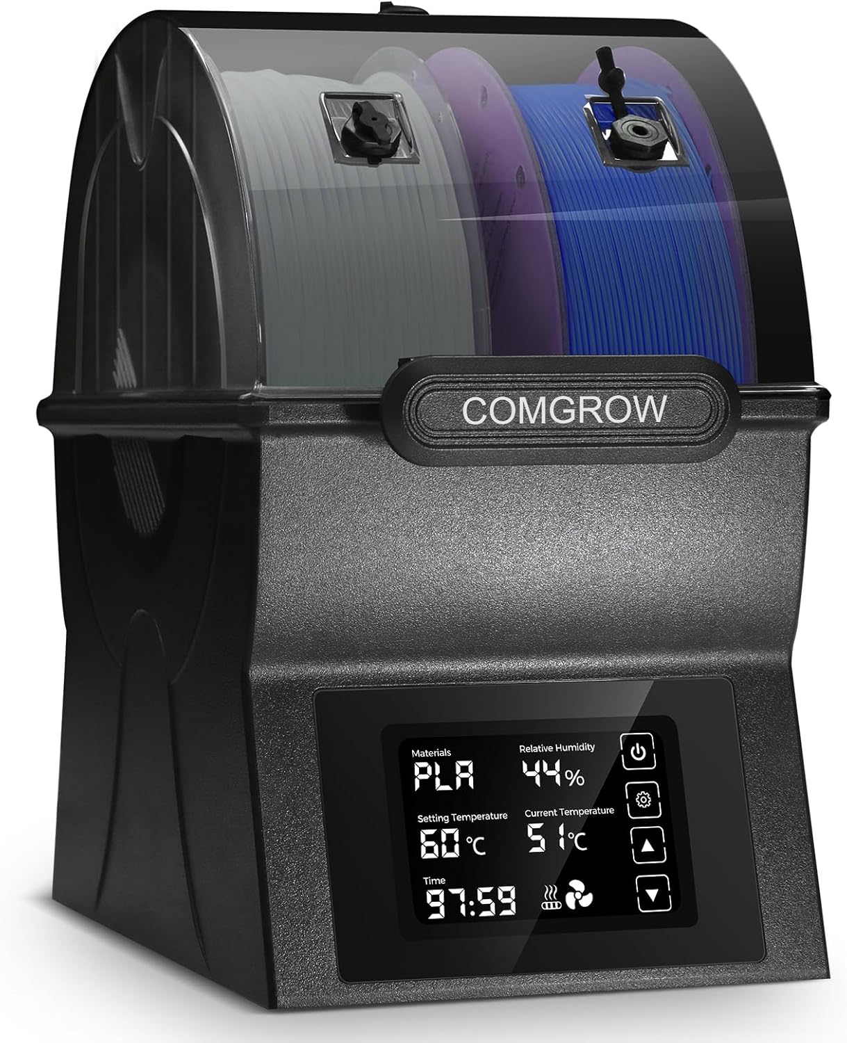 Comgrow 3D Printer Filament Dryer Box SH02, 3D Filament Memory, Keeps Filaments Dry During 3D Printing, Compatible with 1.75 mm/2.85 mm PLA PETG PC ABS ASA, Filament Dryer, Spool Holder