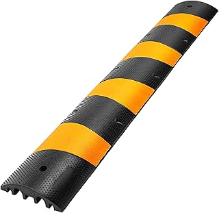 Happybuy 6 Feet Rubber Driveway Heavy Duty Cable Protector Ramp 72.4 x 12 x 2.4 Inch 2-Channel Garage Gravel Roads Asphalt Concrete, 6ft-Speed Bump