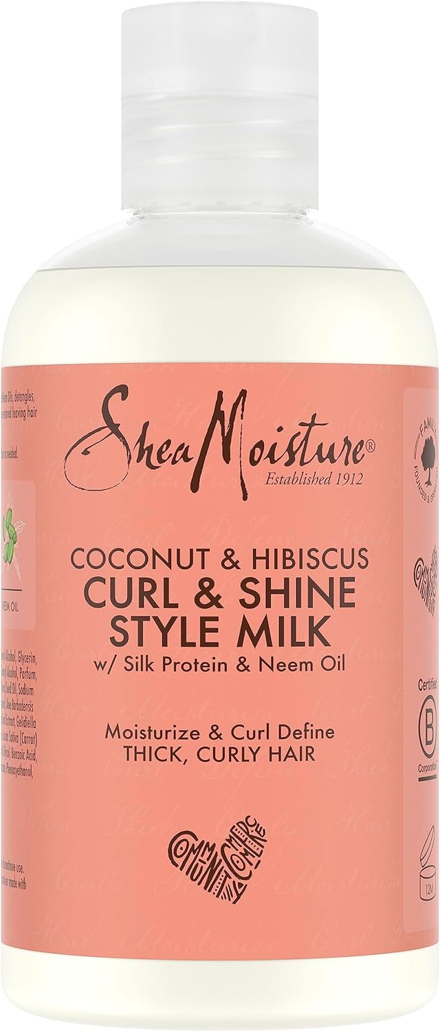 Shea Moisture Coconut & Hibiscus Curl & Style Hair Styling Milk sulphate free and colour safe for thick, curly hair 254 ml