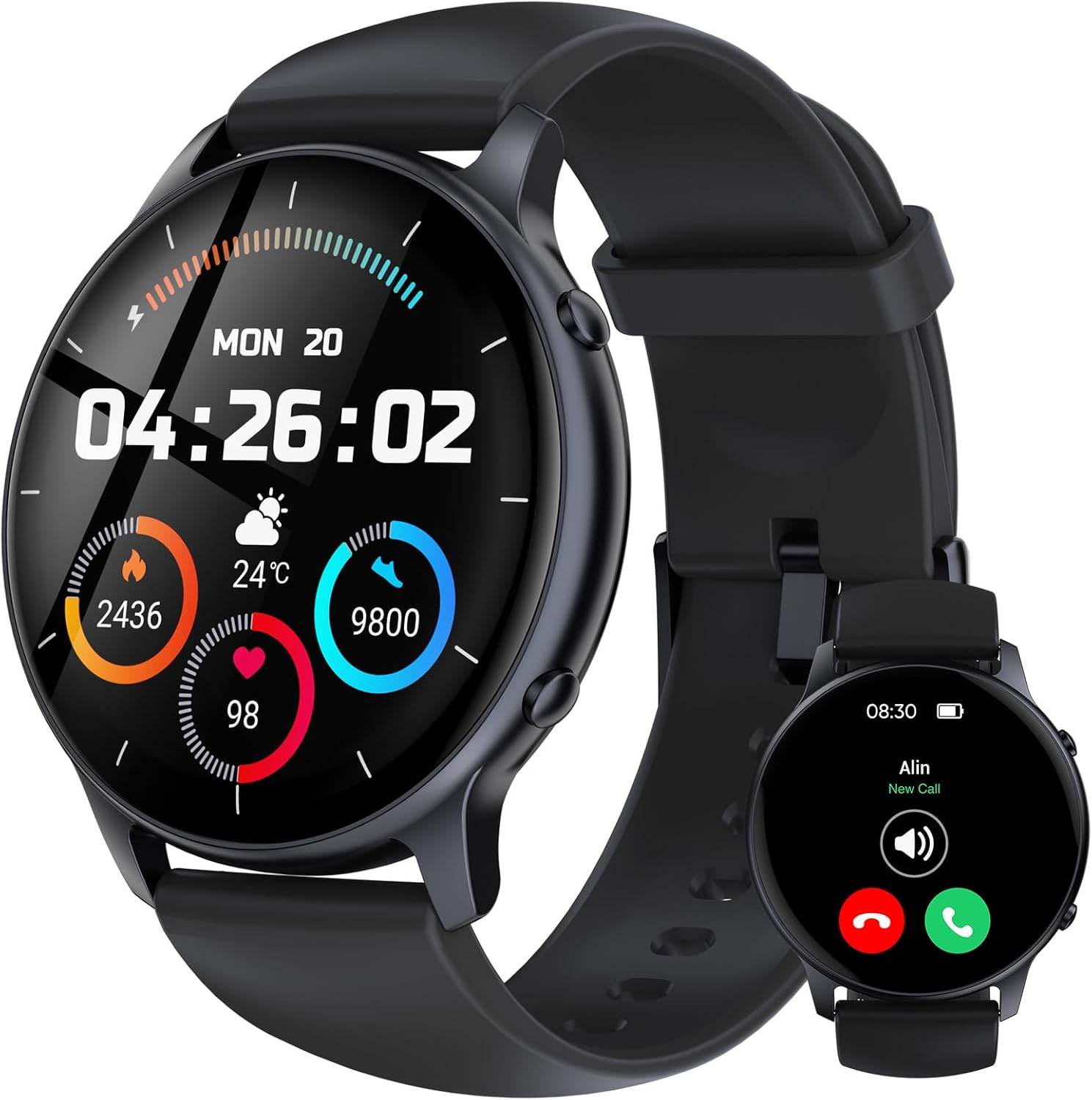 TUYOMA Smart Watch for Men Women - Fitness Watch with 1.32'' Touch Screen, Step Counter, SpO2 Heart Rate Sleep Monitor, Activity Trackers IP68 Waterproof Smartwatch for iOS Android