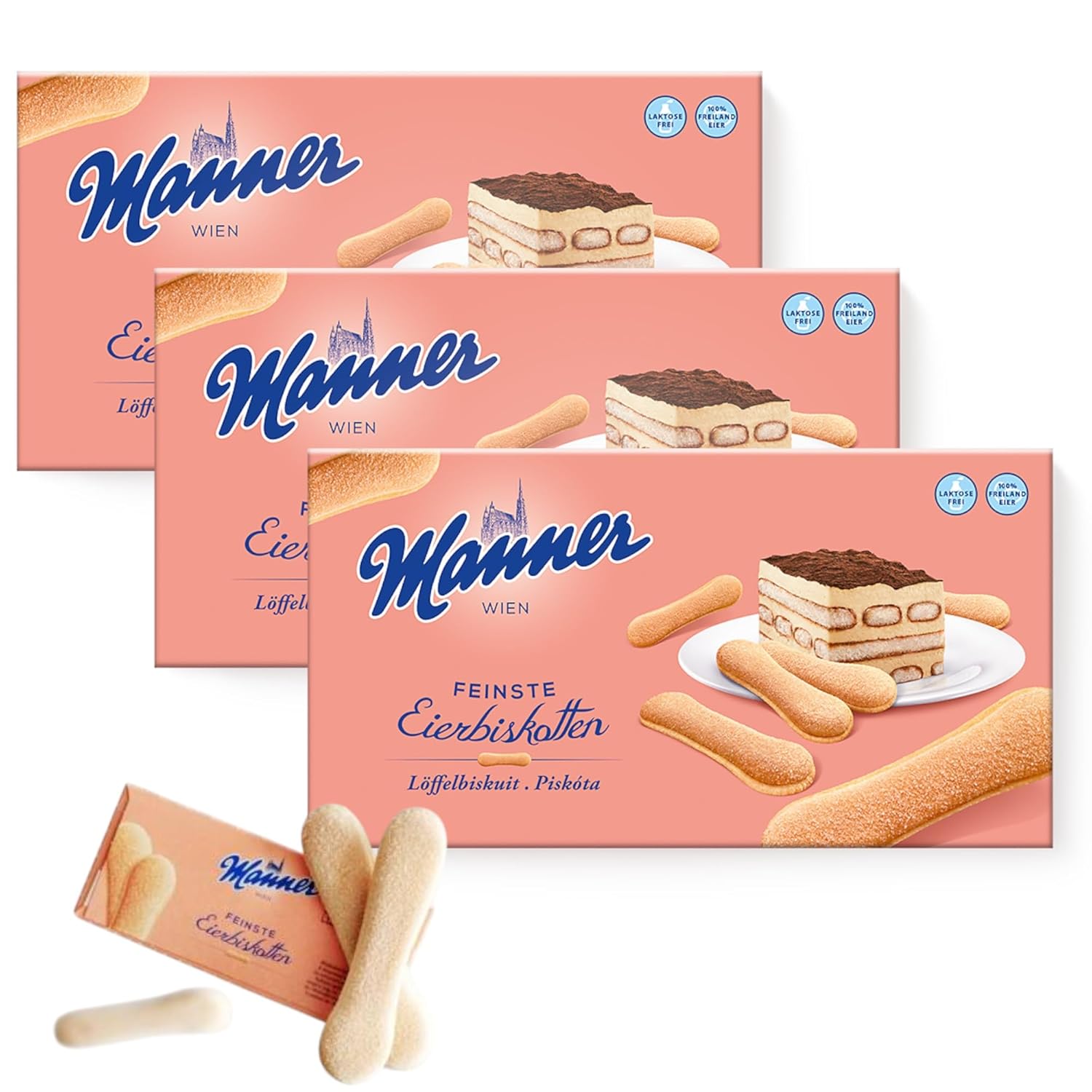 Manner Lady Fingers for Tiramisu & More - Enjoy These Delicious Dessert Cookies with Coffee or Tea for A Delightful Snack That Everyone Will Love– A Versatile Treat for Any Occasion- 200 g