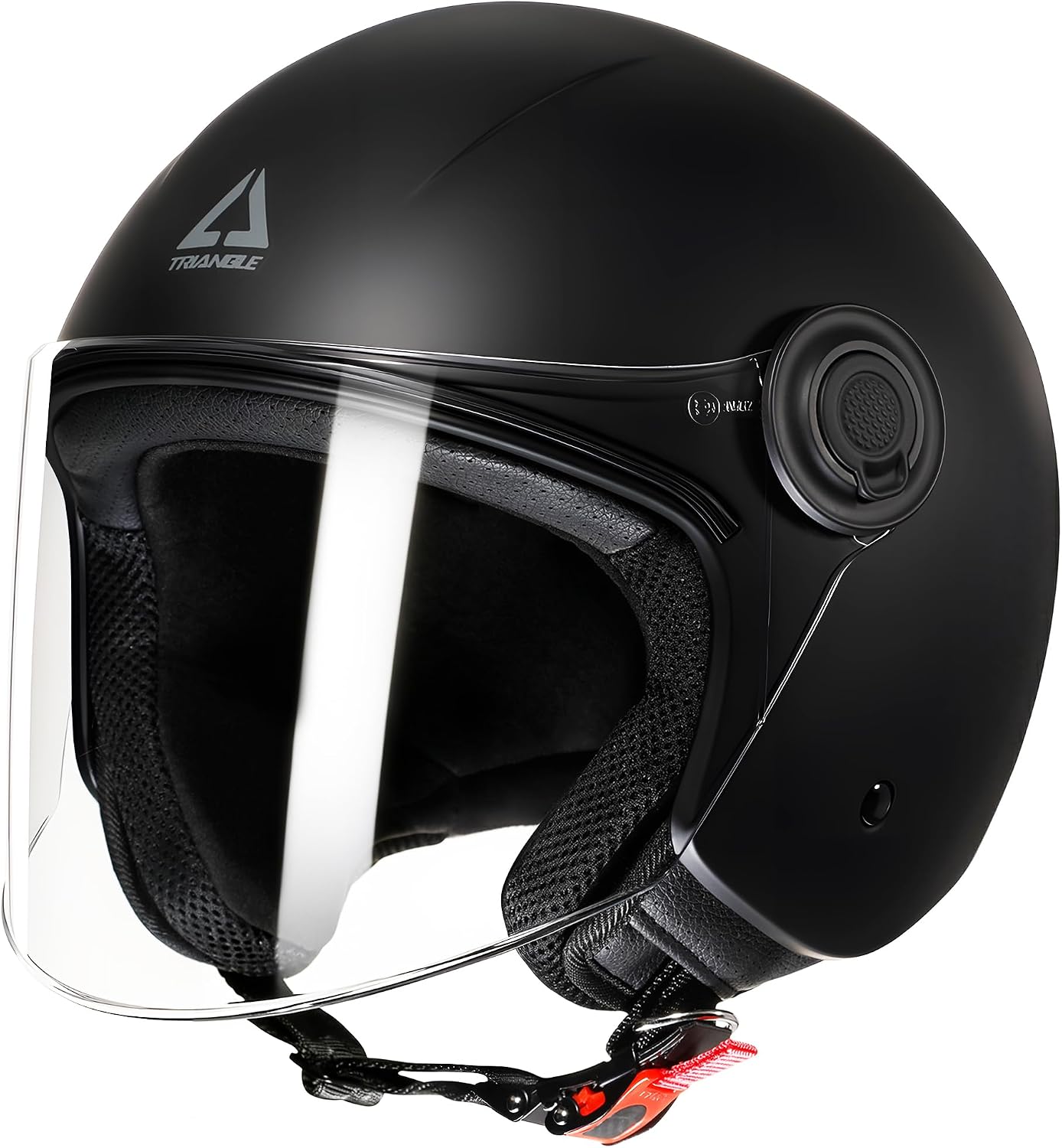 TRIANGLE DOT Approved Retro 3/4 Open Face Motorcycle Helmet Moped Motorbike