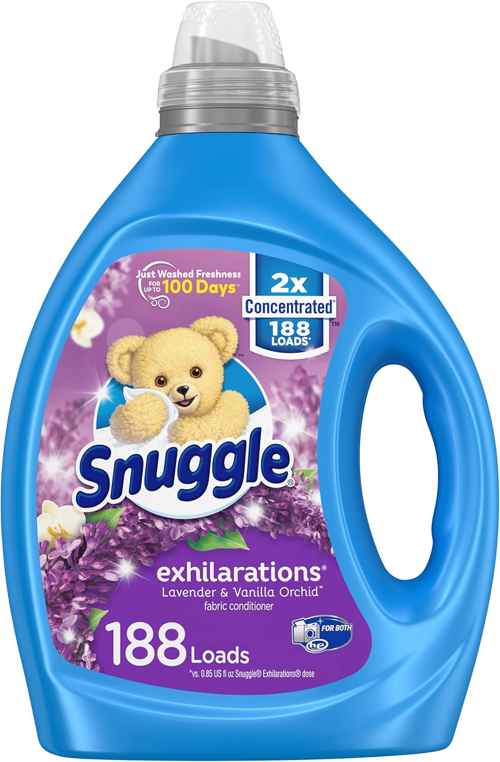 Snuggle Exhilarations Liquid Fabric Softener, Lavender and Vanilla Orchid, 2X Concentrated, 188 Loads