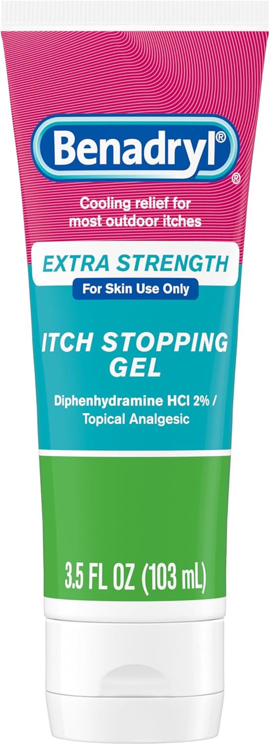 Benadryl Anti Itch Gel, Relief of Outdoor Itches Associated with Poison Ivy, Topical Analgesic, Cooling Relief, Diphenhydramine, 3.5 oz