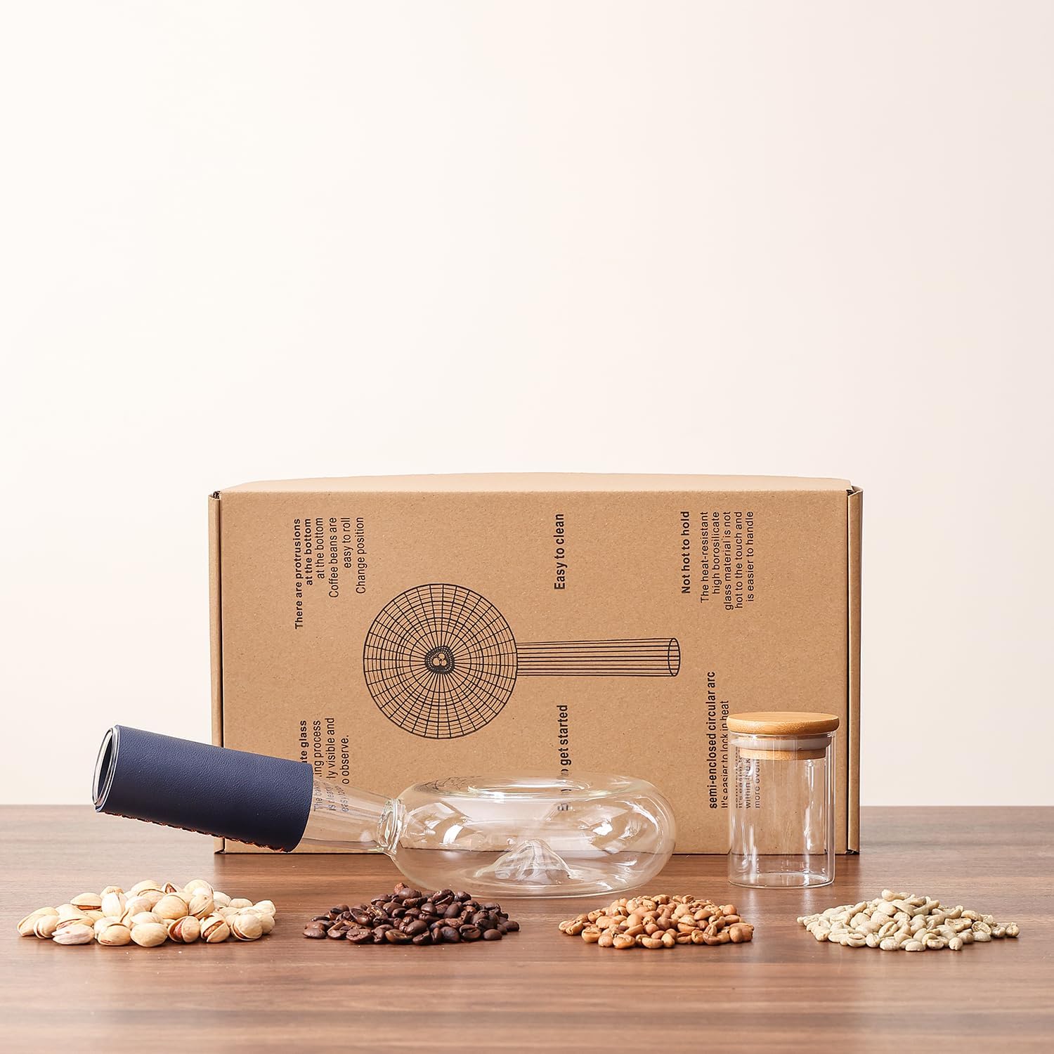 Portable Glass Coffee Bean Roaster, 11.81 * 5.91 * 3.54in