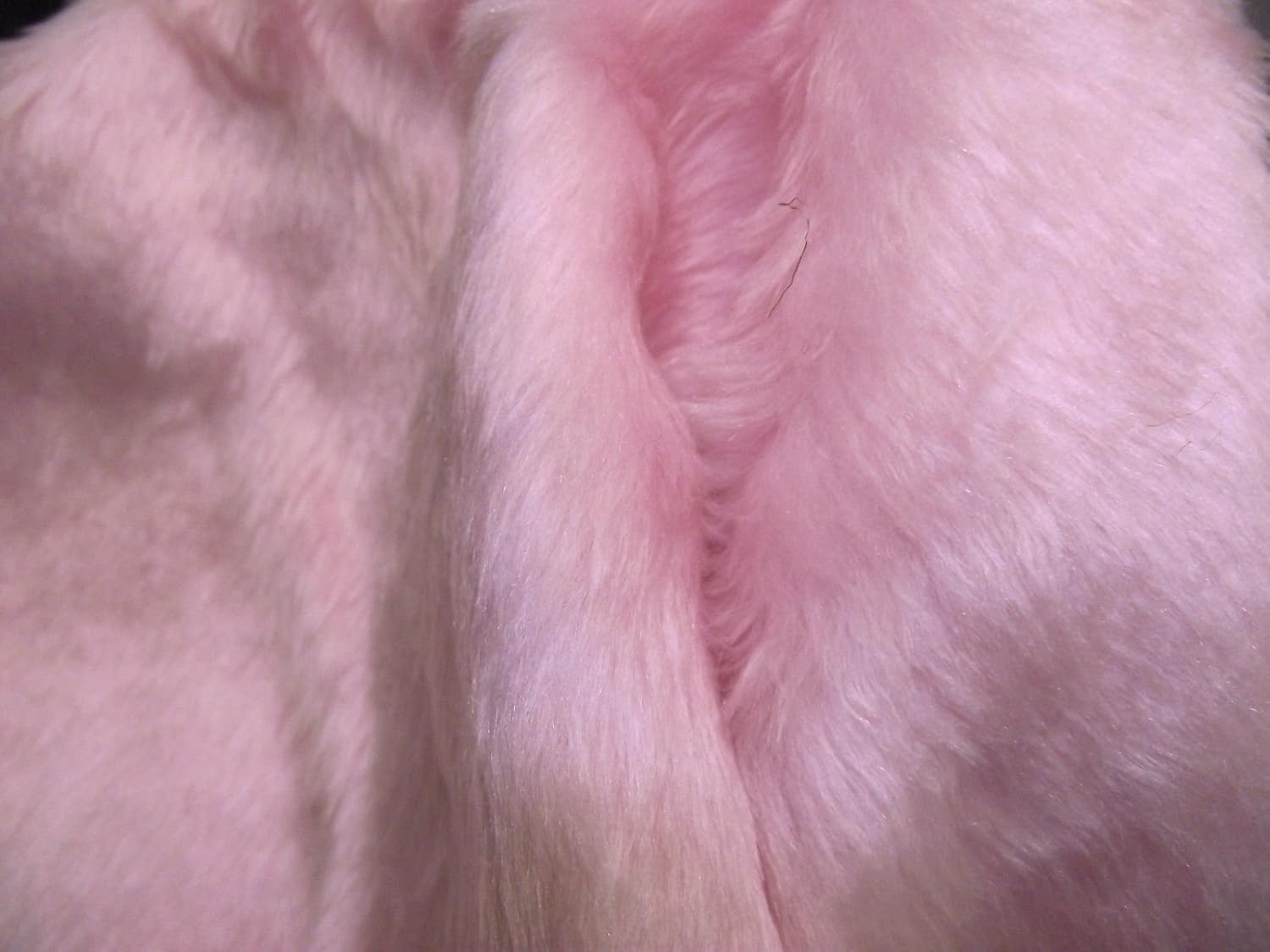 Plain Fun Faux Fur Fabric Material Baby Pink Blossom, 1Mtr - 150cmx100cm