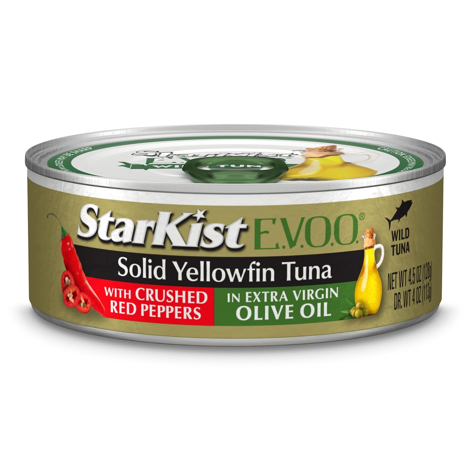 StarKist E.V.O.O. Solid Yellowfin Tuna with Crushed Red Peppers and Extra Virgin Olive Oil, 4.5 oz Can