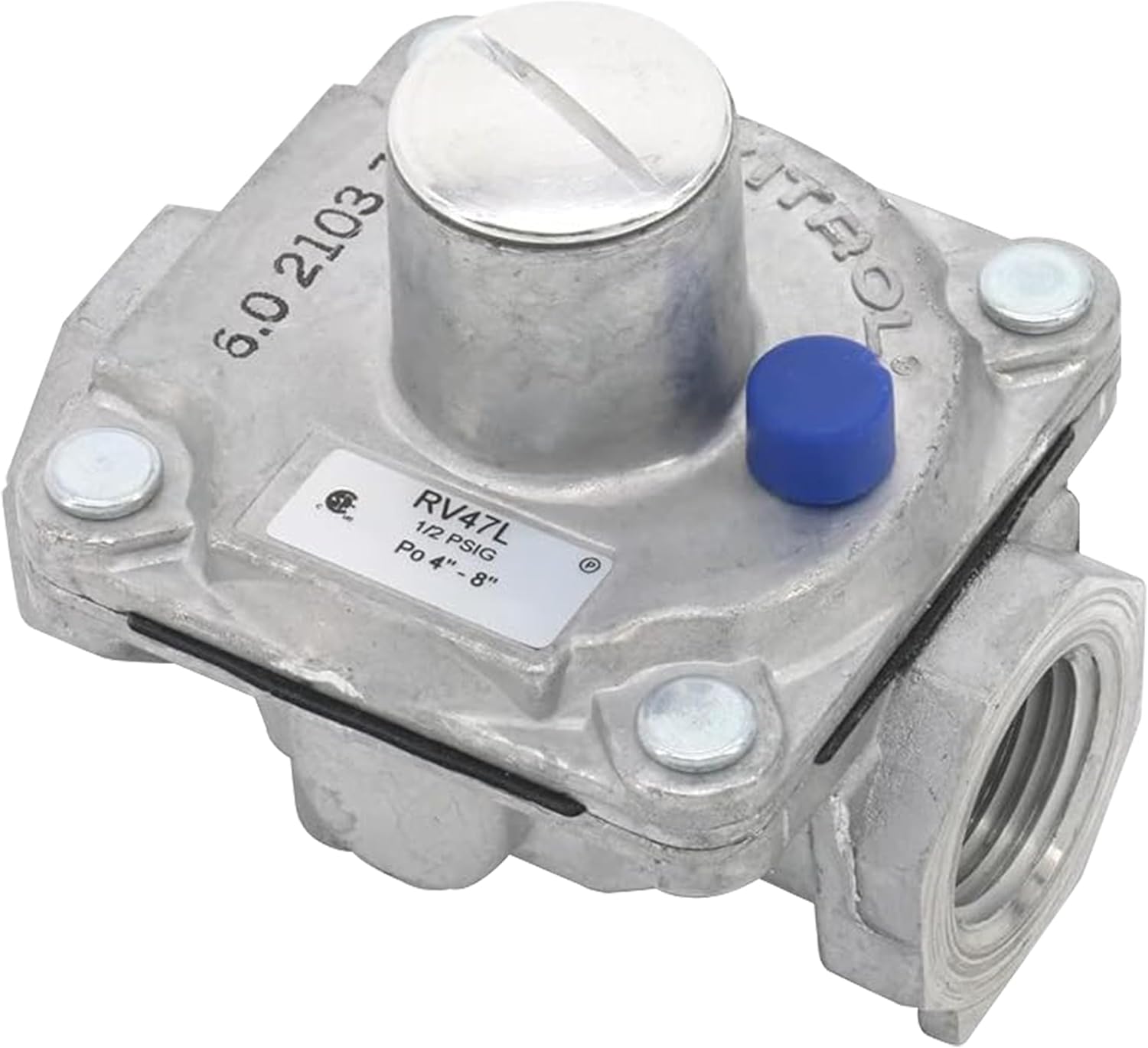 Maxitrol RV47L Natural Gas Pressure Regulator, 1/2" FPT Thread, 13/16" In and Out Opening, 1/2 PSIG In, 4" - 8" WC Out