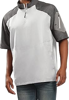 Holloway Raider Pullover Cage Jacket - Weather-Resistant Quarter Zip Athletic Wear with Sleeve Pocket