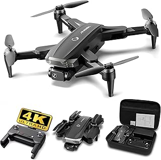 Drones with Camera for adults 4K - Toys Gifts for Kids, Adults, Beginner - RC Quadcopter WiFi FPV Live Video, Foldable, Carrying Case, Adjustable Lens, One Key Take Off/Land, Brushless Motor