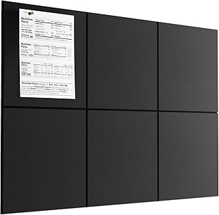 MaxGear Large Cork Board for Wall 36" x 24", Black Bulletin Board, 6 Pack Felt Wall Tiles with Pushpins, Cork Boards for Office Pin Board Tack Board Cork Boards