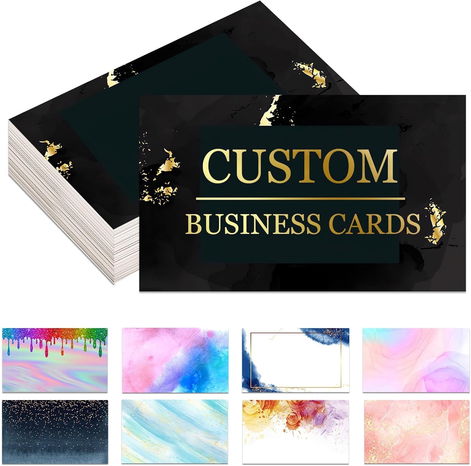 Custom Business Cards Customize with Logo Personalized Business Cards Customizable 1000 500 200 100 for Small Business Customized Double-Sided Printing Waterproof Business Card