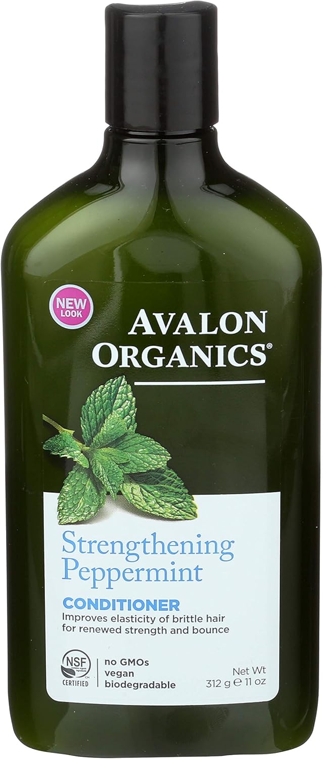 Avalon Organics - Peppermint Strengthing Conditioner - 312g - Invigorating Peppermint Scent - Strengthens & Nourishes Hair - Suitable for All Hair Types