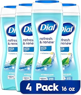 Dial Body Wash, Refresh & Renew Spring Water, 16 fl oz, Pack of 4