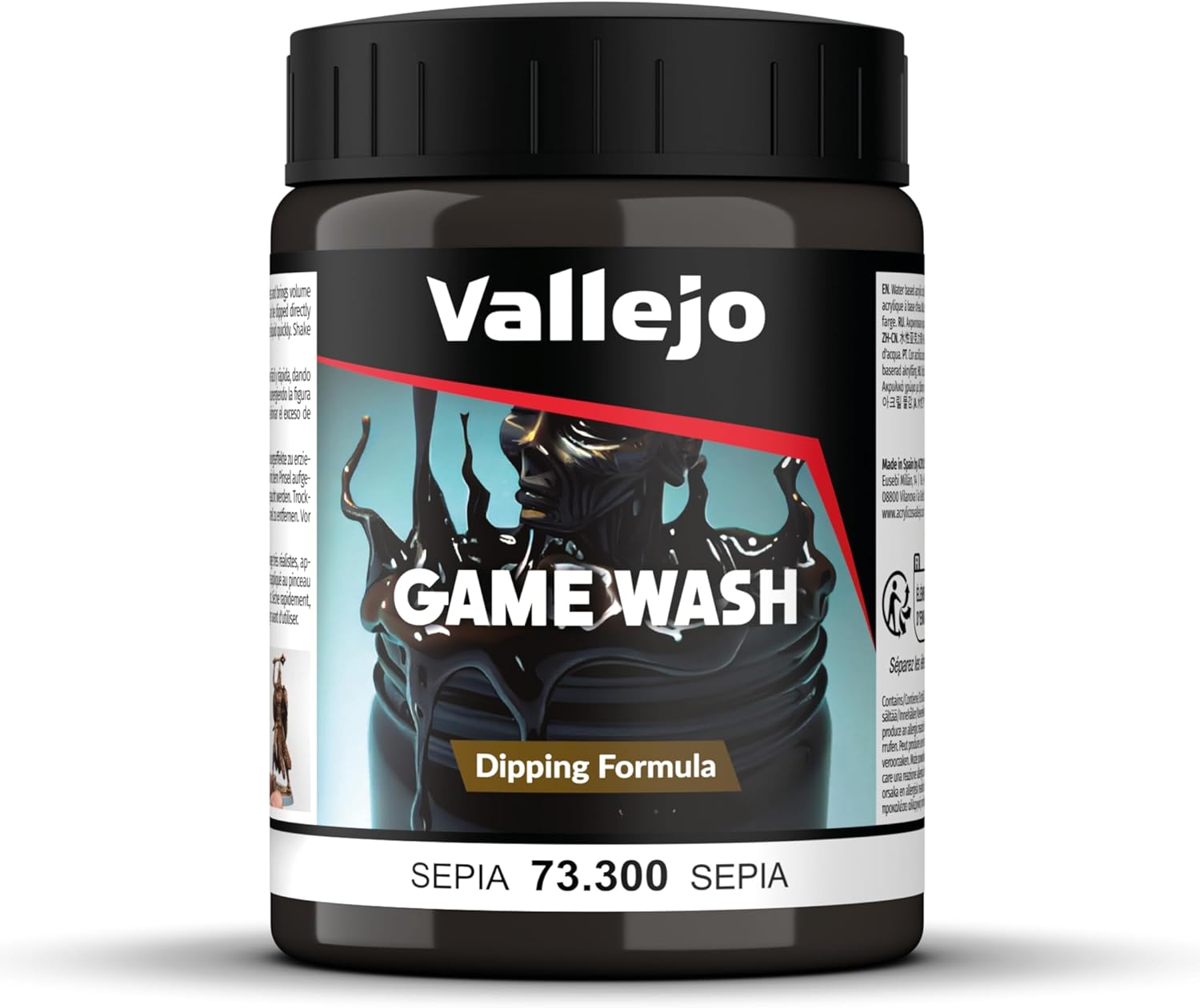 Vallejo Game wash- Dipping Formula, 200 ml - Sepia