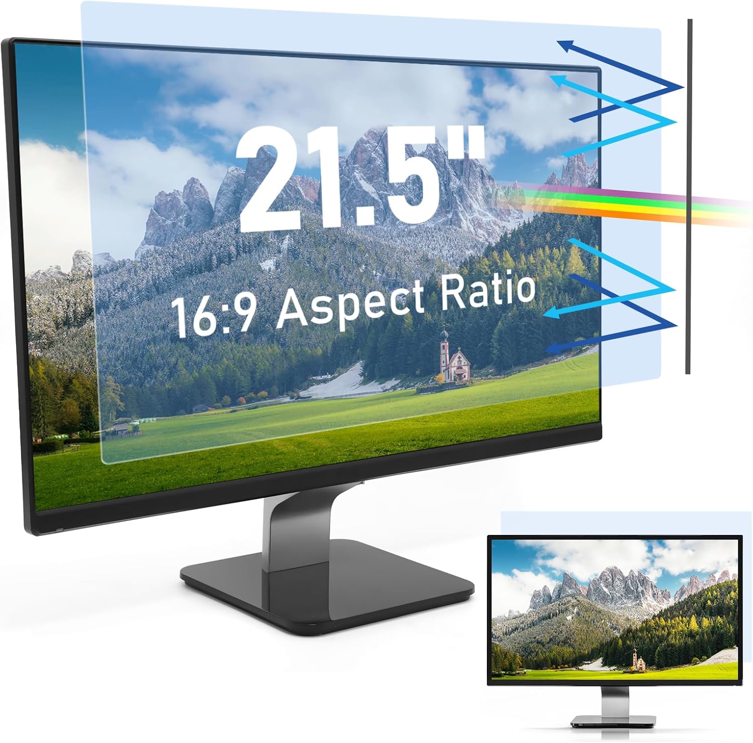 SOPPY 21.5 inch Computer Anti Blue Light Screen Protector for 16:9 Widescreen Display, Anti UV and Blue Light Screen Filter for Samsung/Dell/Lenovo/HP/Acer/ASUS Monitors (21.5",16:9)