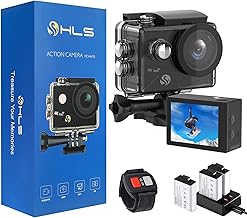 HLS Waterproof Action Camera 4K Stabilization with 3 Batteries 1350mAh for Video,4K WiFi Remote Underwater Cameras with Wide Angle Lens HD,Sports Action Video Cameras with Accessories Mount Kit