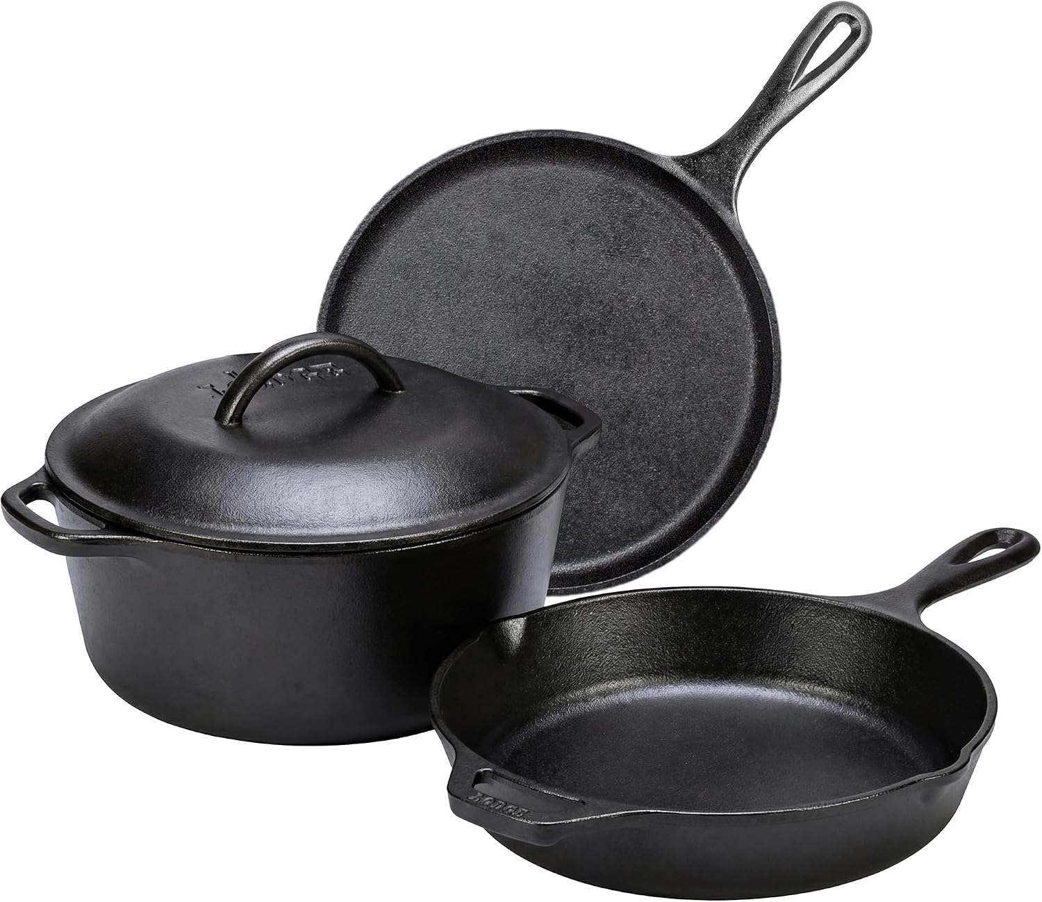 Lodge Cast Iron 4-Piece Set, PFAS-Free Pre-Seasoned Kitchen Set