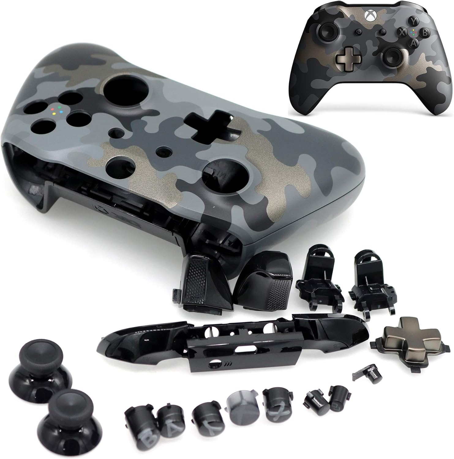 Deal4GO Full Housing Shell Case Cover Set w/Buttons Replacement for Xbox One S Controller 1708