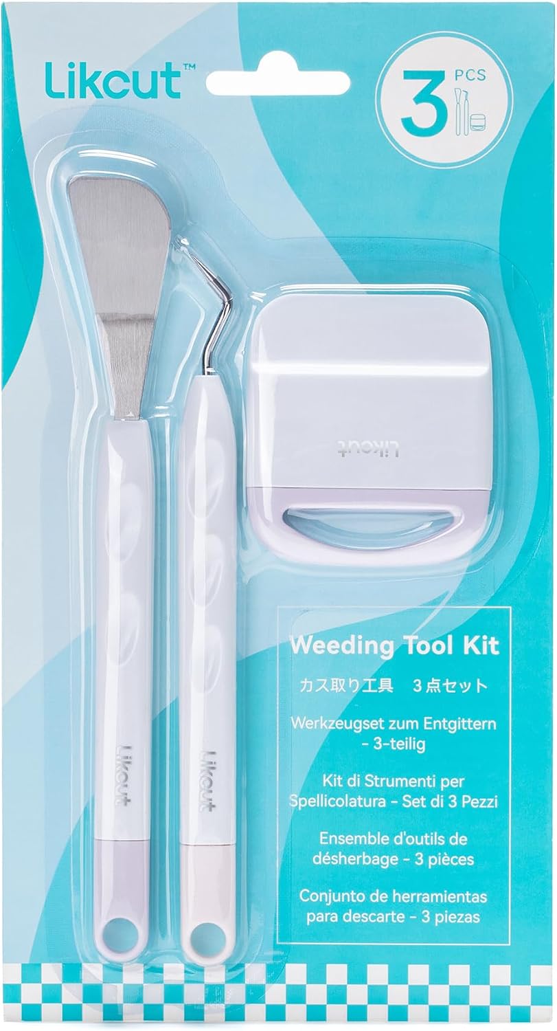 LIKCUT Vinyl Weeding Tools Set, Crafting Tools Kit for vinyl, Iron-On, Cardstock, 3pcs Weeding Kits, Scraper, Spatula, Weeder for Clean DIY Deisgning