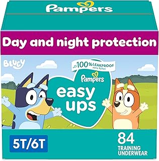 Pampers Easy Ups Boys & Girls Bluey Potty Training Pants - Size 5T-6T, One Month Supply (84 Count), Training Underwear (Packaging May Vary)