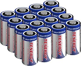 Tenergy 3V CR123A Lithium Battery, High Performance 1500mAh CR123A Cell Batteries PTC Protected for Cameras, Flashlight Replacement CR123A Batteries, 16-Pack (Non-Rechargeable)