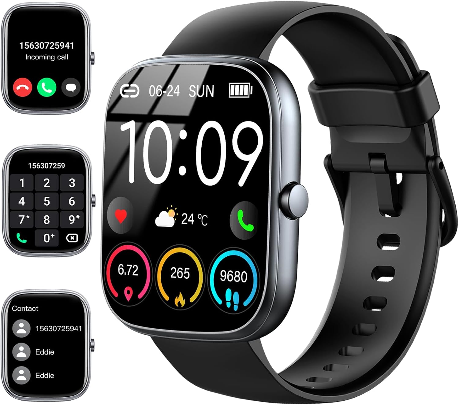 Smart Watch (Answer/Make Call), 2025 HD 1.91" Smartwatch for Men Women, 112+ Sports Modes Fitness Activity Tracker, Calories/Heart Rate/Sleep Monitor, IP68 Waterproof Step Counter for Android iOS