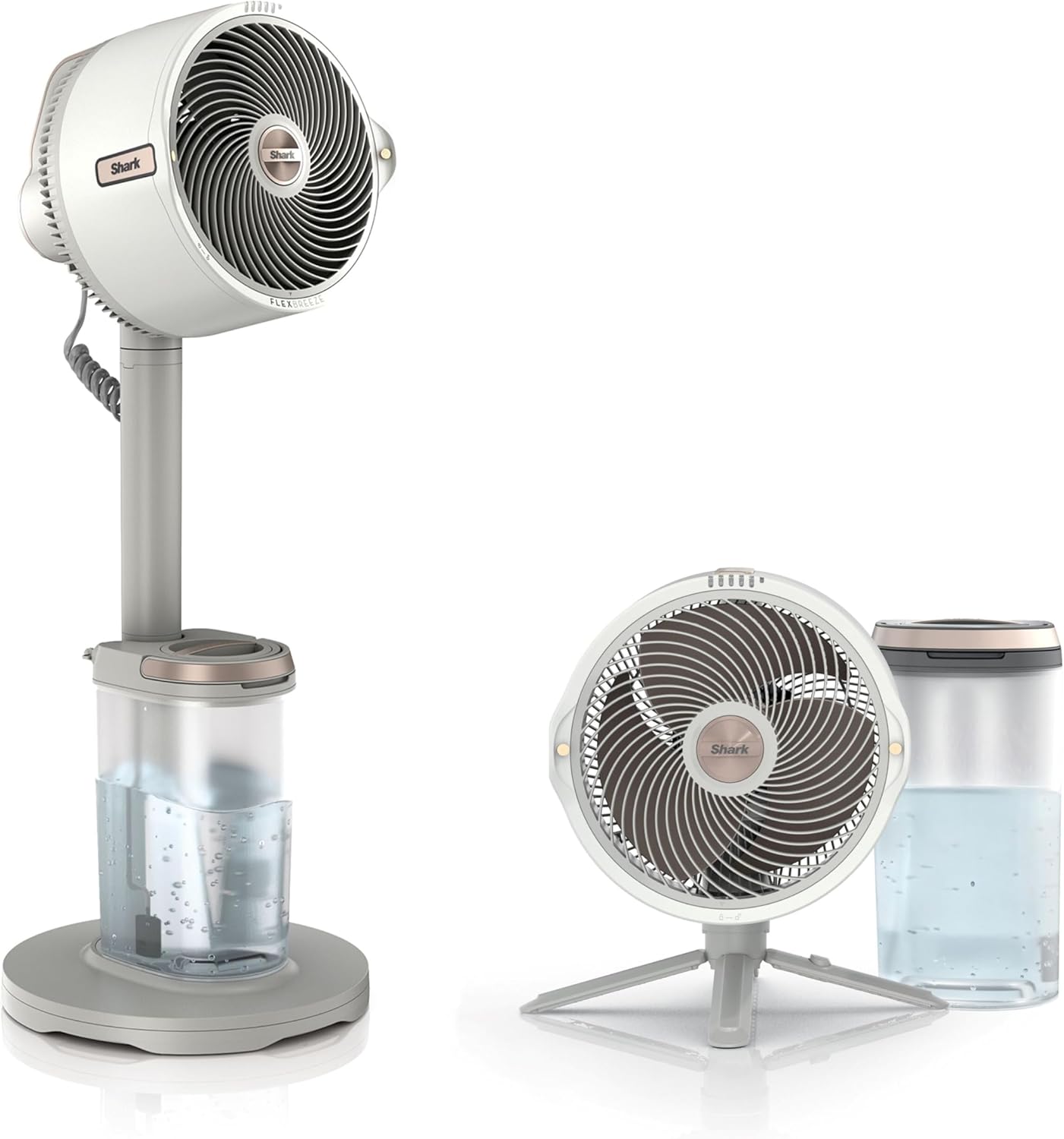 Shark FlexBreeze Pro Mist Cordless Indoor & Outdoor Fan with Outdoor Misting System, Up to 20m Reach, 24hr Runtime, Pedestal & Table Fan, 5 Speeds, Quiet, Remote Control, Dove FA300WHUK