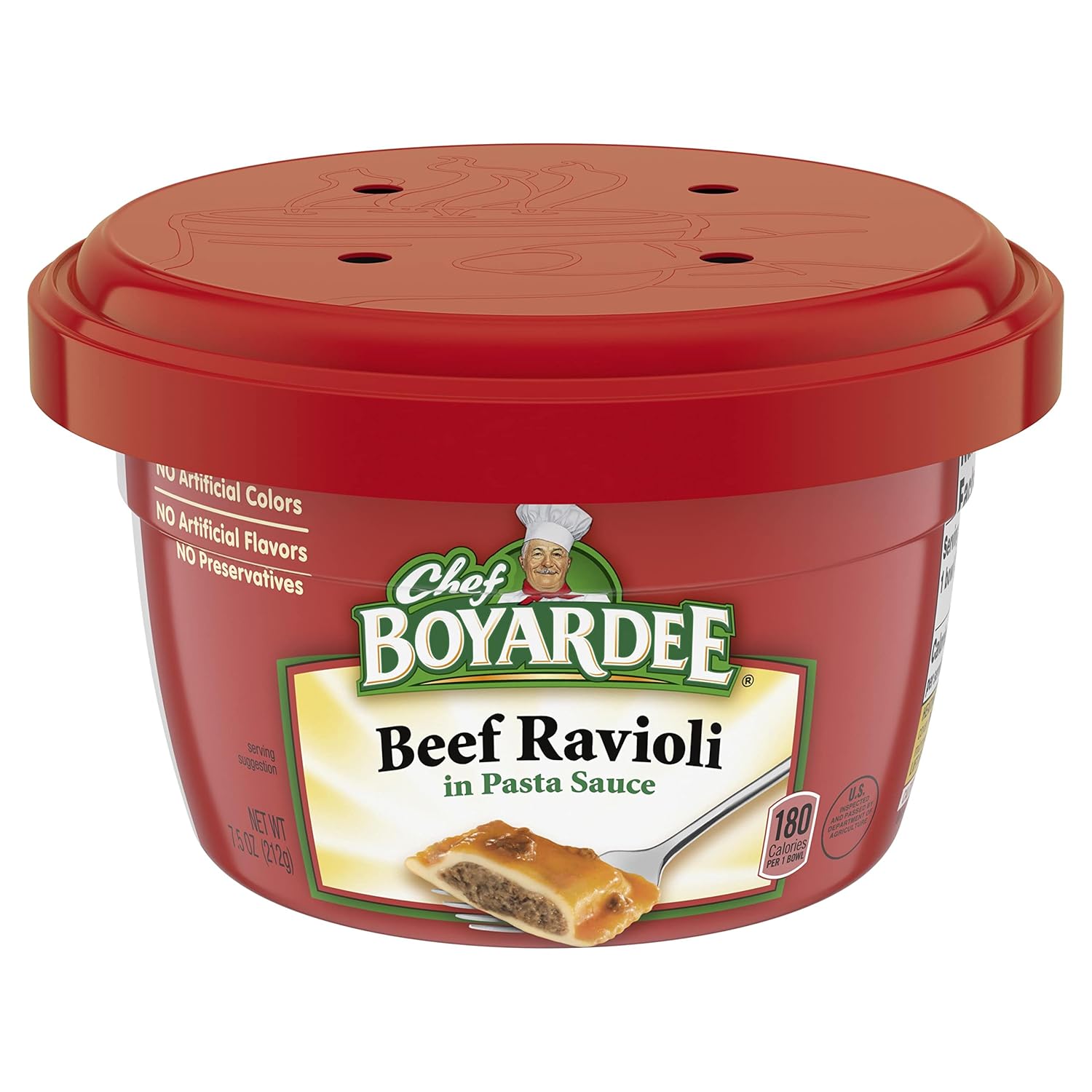 Chef Boyardee Beef Ravioli in Pasta Sauce, Microwave Food, 7.5 OZ Microwaveable Bowl (12 Bowls)