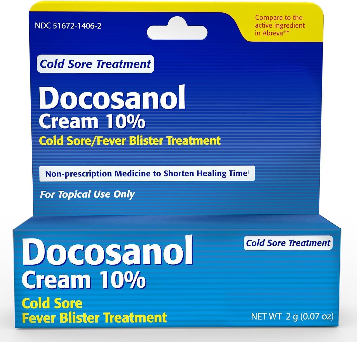 TARO Cold Sore & Fever Blister Treatment - Fast-Acting Docosanol 10% Cream - Cold Sore & Fever Blister Treatment for Lips, Anti-Itch Formula for Effective Relief and Healing - 0.07 oz (1 Pack)