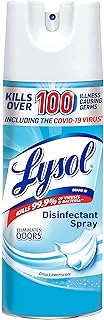 Lysol Disinfectant Spray, Household Essential Cleaning Supplies, Multi-Purpose Room Spray, Antibacterial and Sanitizer Spray, Upholstery Deodorizer, Home and Bathroom,Crisp Linen,12.5 fl oz(pack of 1)