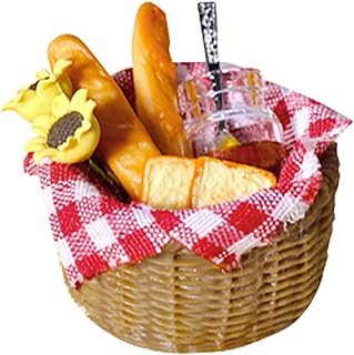 Play Food Toy Food for 1:6 1:12 Dollhouse Doll House Food Realistic Bread Honey Picnic Cloth Play Food Miniatures Dollhouse Accessories Red Multi-Item Party Favor Packs