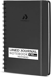Lined Spiral Notebook Journal For Women & Men - A5(5.8" x 8.3") 170 Pages, Hardcover Notebook for Work & Note Taking, College Ruled Journals for Writing - Grey