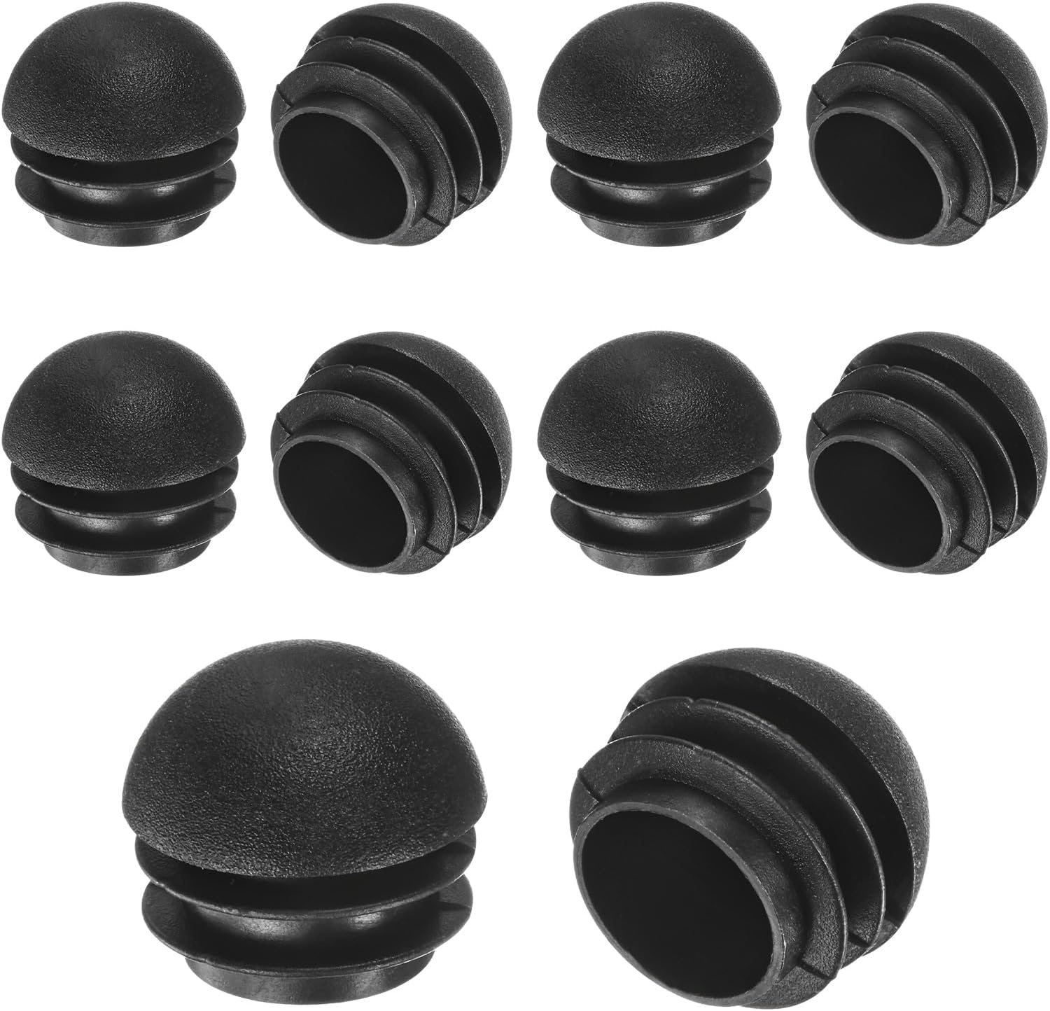 M METERXITY 10-Pack Spherical Plastic Hole Plugs, 1" (25mm) Plastic Tubing End Caps for Patio/Chairs/Fences, Metal Tubing Leg Cap, Furniture Pipe Insert Sliders Glides