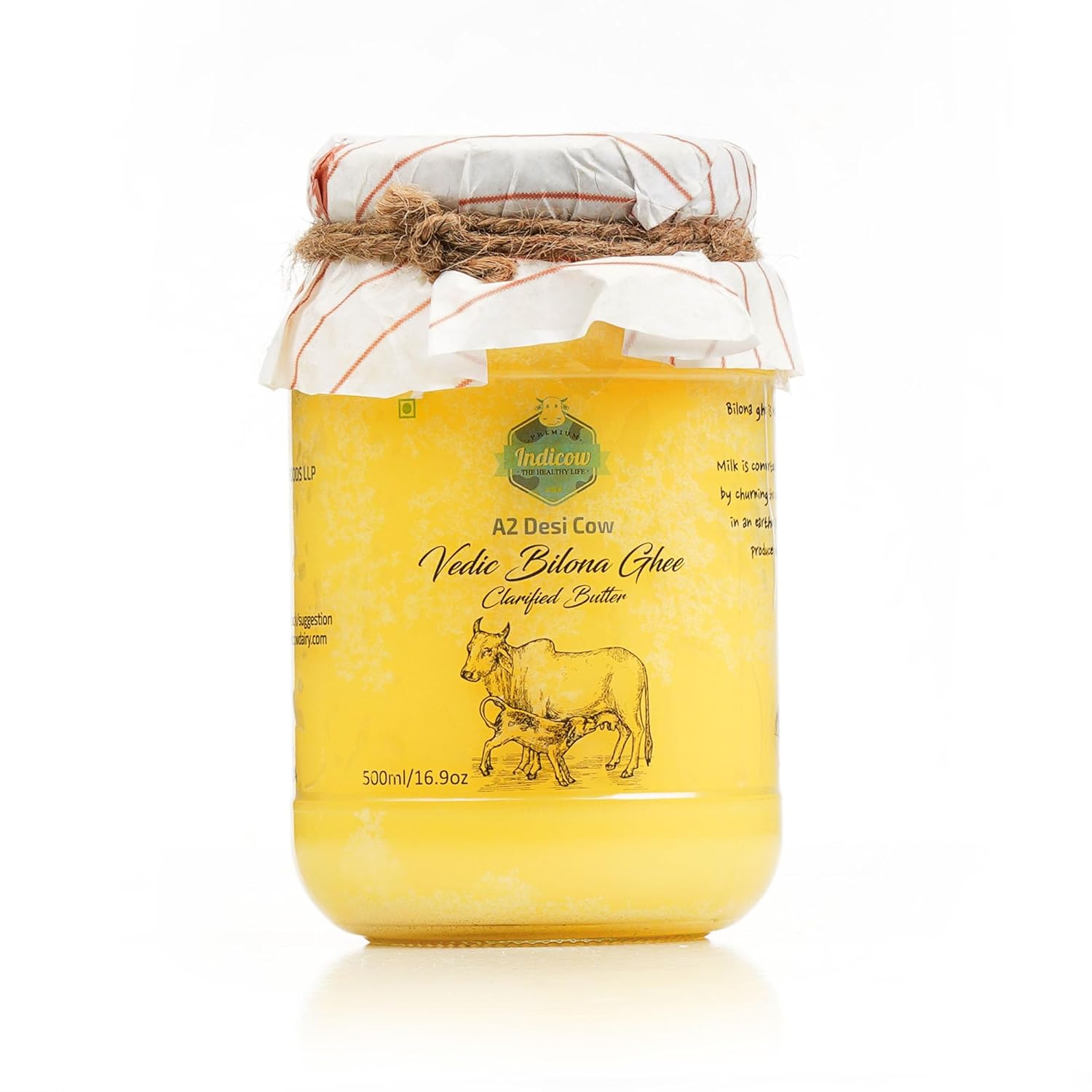 Indicow Farms A2 Cow Ghee (A2 Cow (Sahiwal), 500ml)