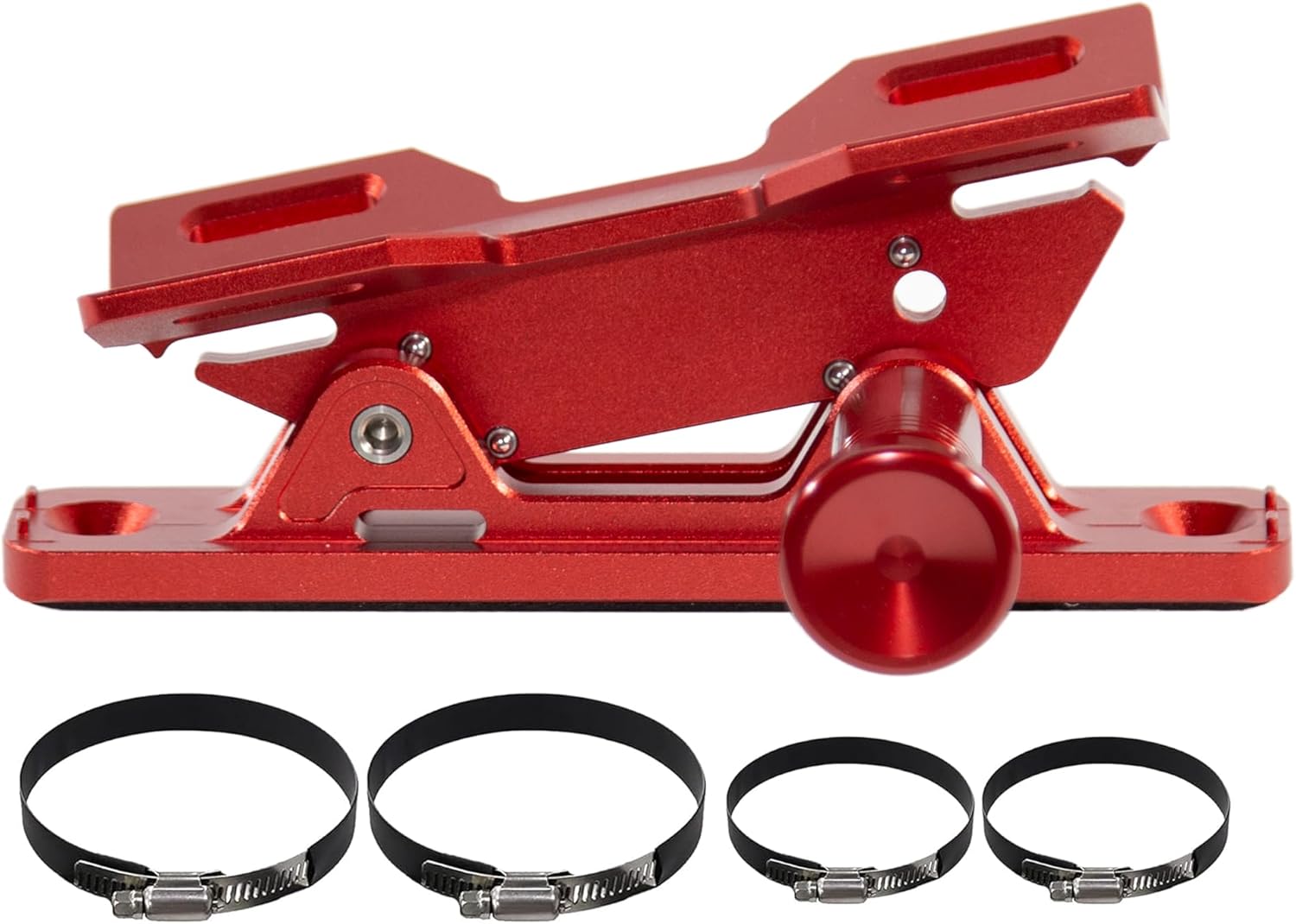 Quick Release Fire Extinguisher Mount - Aluminum Adjustable UTV Roll Bar Fire Extinguisher Holder Mounting Bracket Compatible with Jeep Wrangler TJ JK JL JKU Polaris RZR Ranger Can-Am X3, Red
