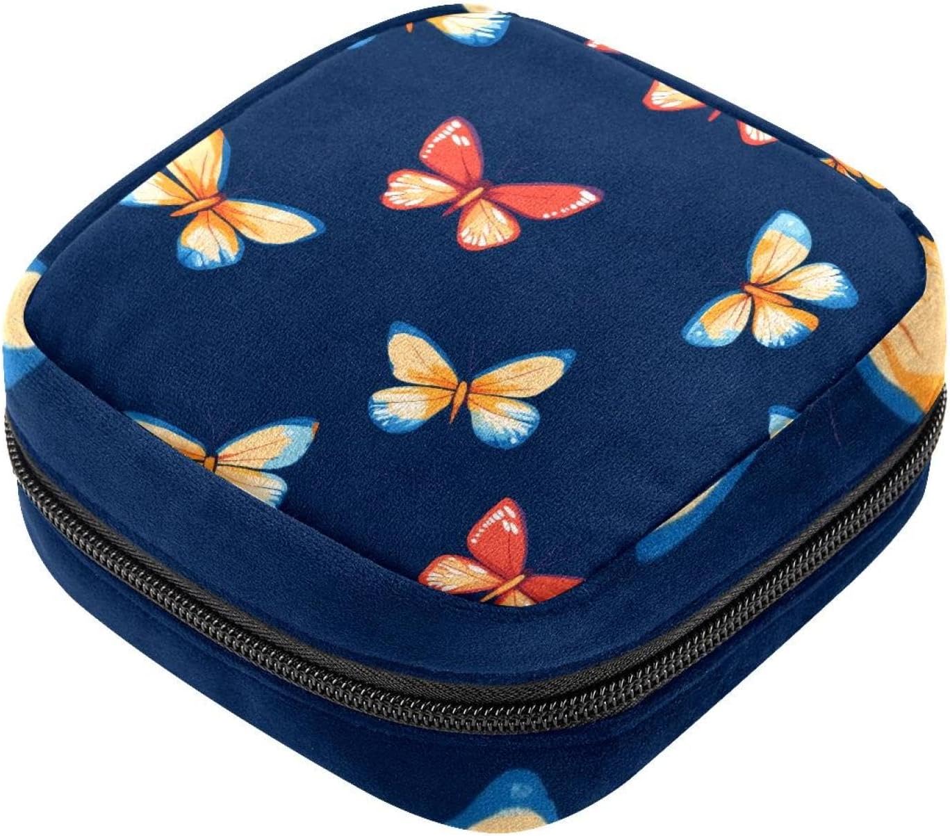 First Period Bags for School, Sanitary Napkin Storage Purse, Butterfly Zipper Menstrual Cup Pouch, Tampon Bags for Women