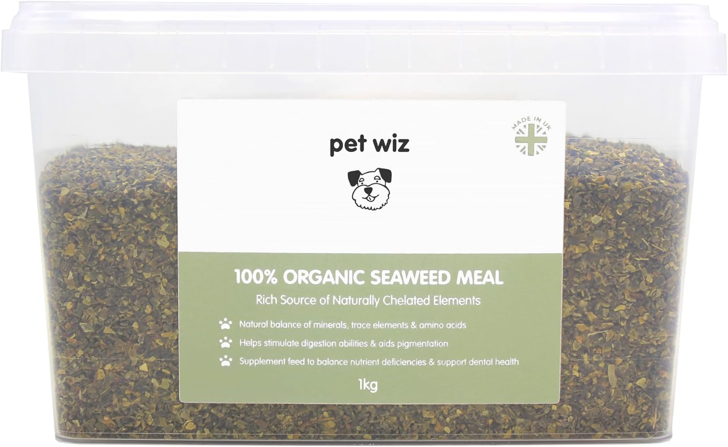 100% Organic Seaweed Meal for Dogs, Helps to Stimulate Digestion, Balance Nutrient Deficiencies & Aids Pigmentation, Made in UK. (1kg)